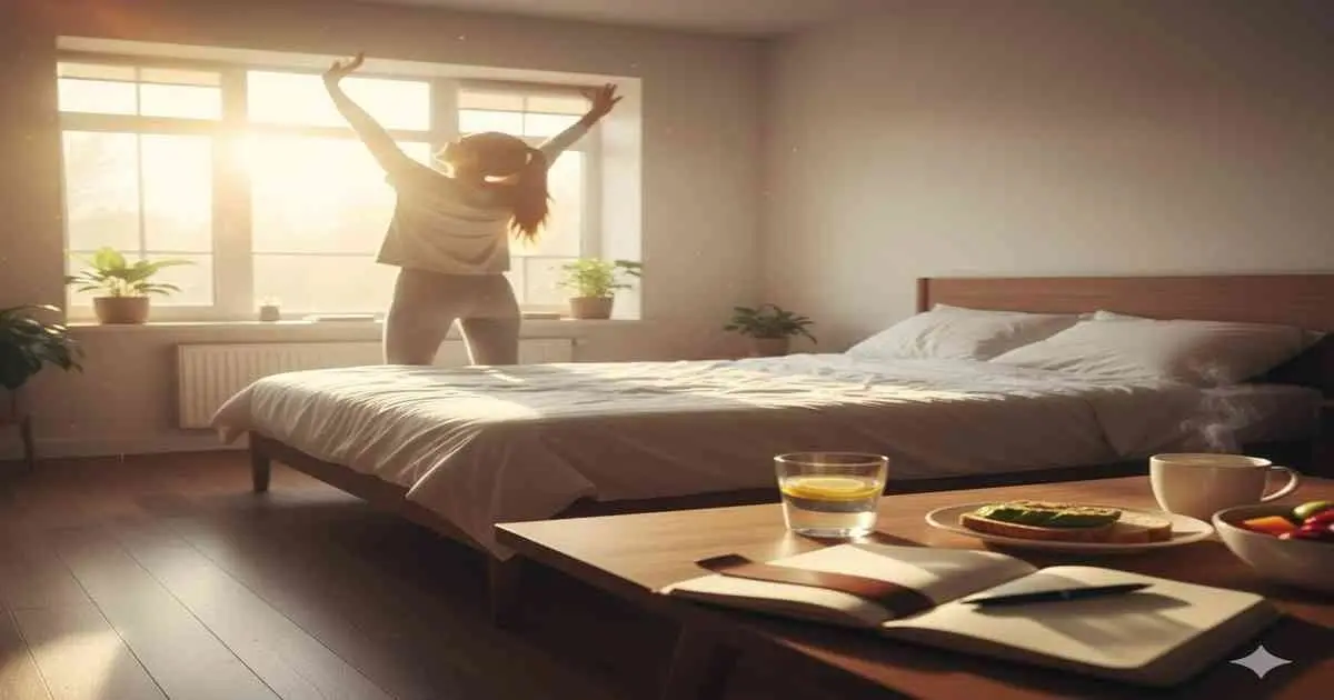 Best morning habits for success daily routine with sunrise and positivity