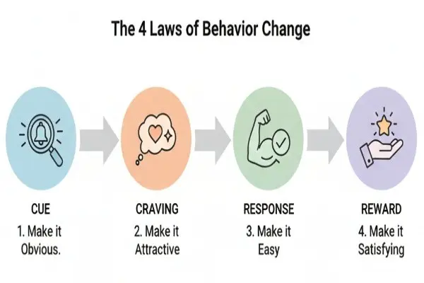 “Infographic of the four laws of behaviour change”