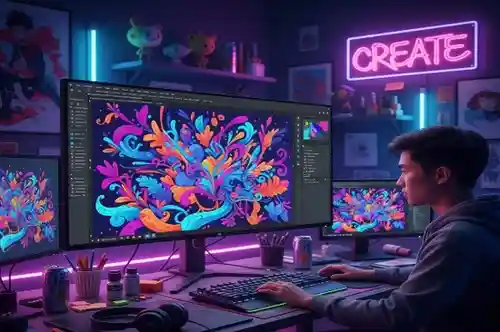 Graphic designer creating visuals as a high-income skill to earn 50,000 monthly.