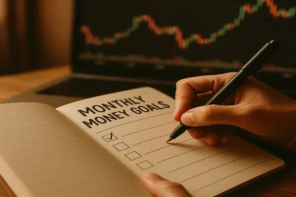Investing regularly and setting monthly financial goals