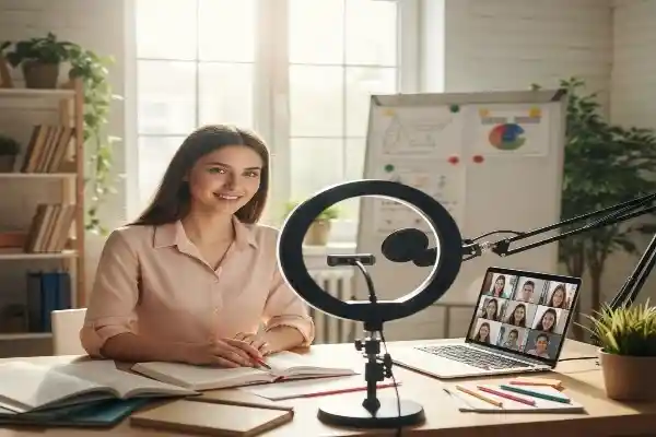 Online coach teaching students using skills to earn 50,000 per month in India.