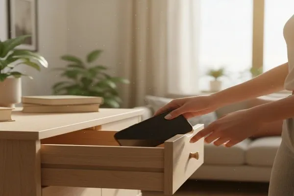 Person putting phone away for digital detox