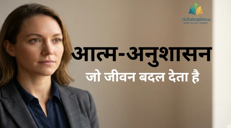 जीवन में सफलता के लिए आत्म-अनुशासन का प्रतीक दर्शाती प्रेरणादायक छवि