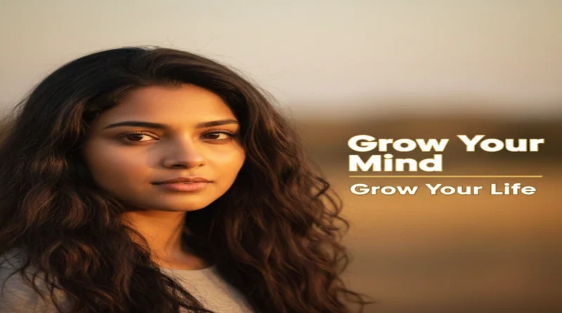 Illustration showing fixed mindset vs growth mindset path for personal development.