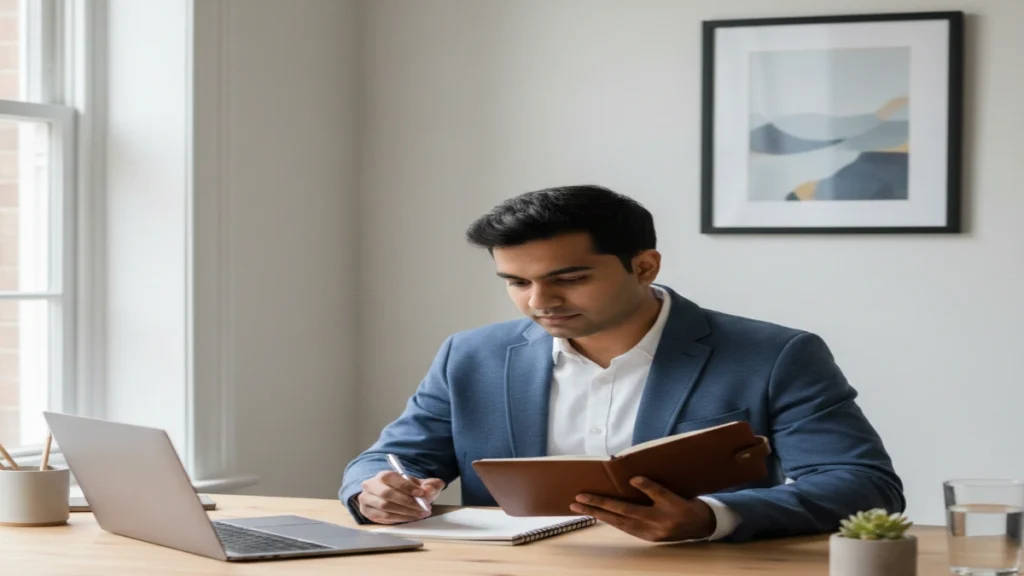  An Indian man practicing financial discipline habits 