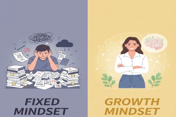 Comparison of fixed mindset and growth mindset behaviors