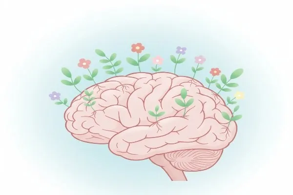 Brain illustration showing growth mindset concept