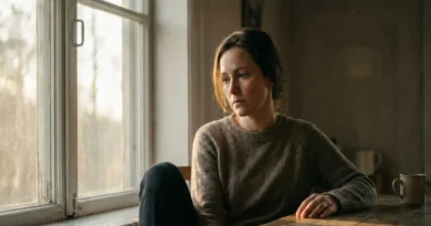 A woman reflecting quietly, symbolizing how to stay consistent in life during difficult phases