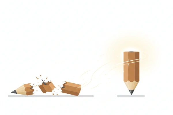 Illustration showing failure transforming into growth