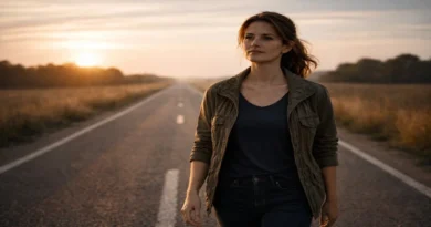 लंबे रास्ते पर चलते व्यक्ति के माध्यम से निरंतरता का प्रतीक