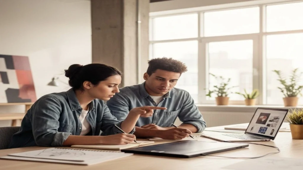 People building self confidence through focused teamwork