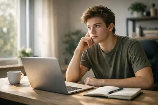 person planning to earn money online using AI tools