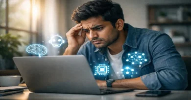 2026 में AI skills सीखने की जरूरत को दिखाता हुआ एक professional