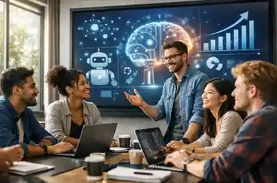 2026 में AI से सुरक्षित रहने के लिए future skills सीखते हुए युवा professionals