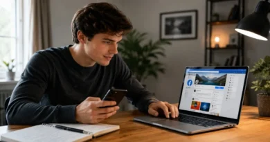 Facebook Page setup करता हुआ beginner creator